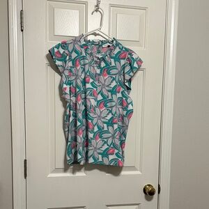 Floral Women's Blouse - Pink and Green